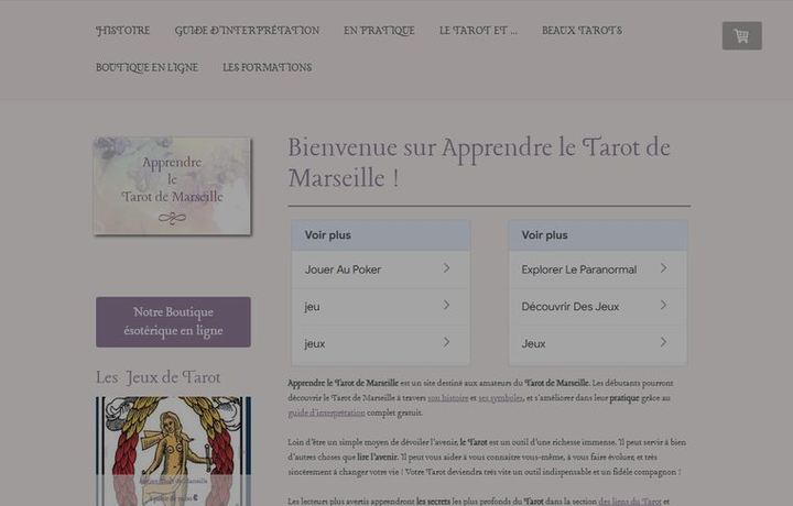 Page d'accueil de apprendre-tarotdemarseille.com