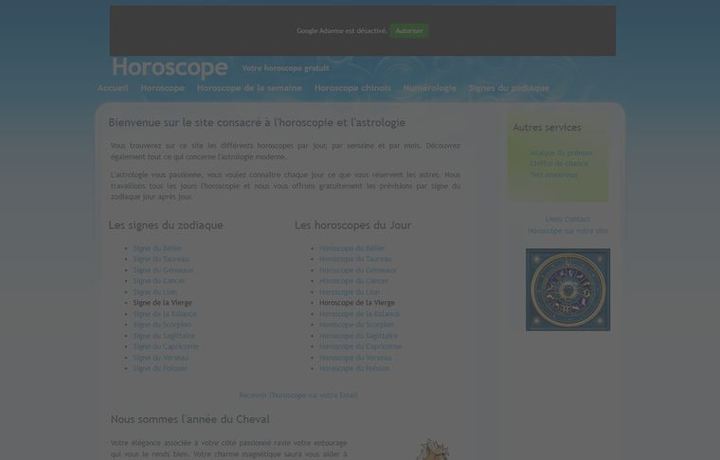 Page d'accueil de horoscope-fr.info