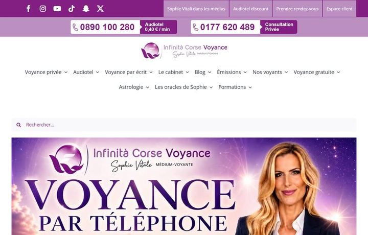 Page d'accueil de infinita-corse-voyance.com