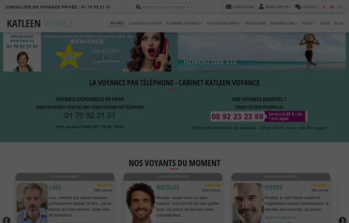 Page d'accueil de katleen-voyance.com