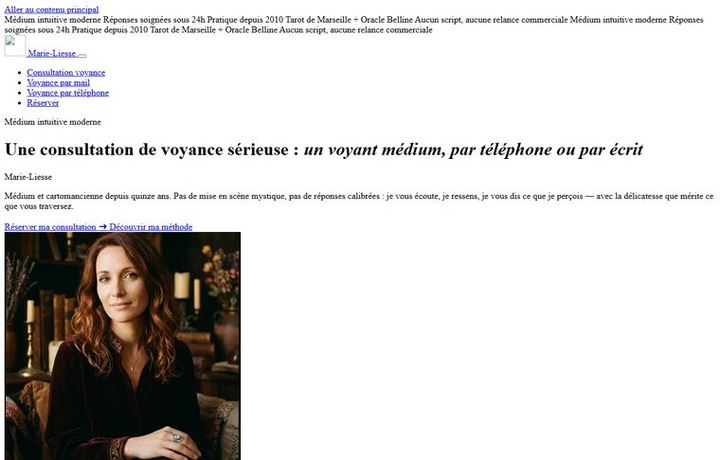 Page d'accueil de marieliesse-voyance.com