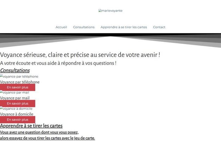 Page d'accueil de marievoyante.fr