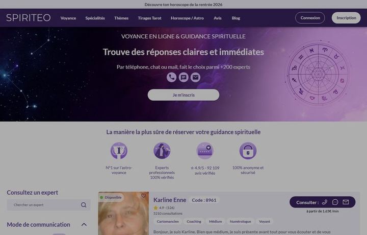 Page d'accueil de spiriteo.com